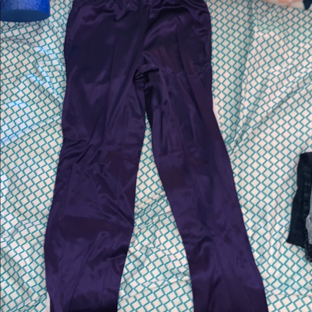 adult small purple and white zoe athletic sweats